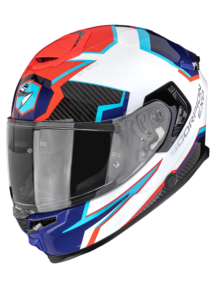 Kask integralny Scorpion EXO-GT SP Air Atlas biało-niebiesko-czerwony
