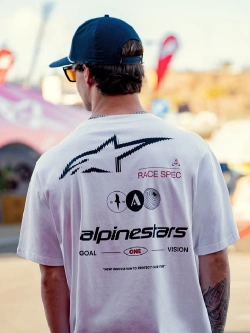 Koszulka z krótkim rękawem Alpinestars Asym Csf biało-czarna
