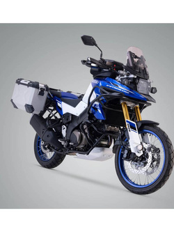 Zestaw: kufry boczne TRAX ADV + stelaże PRO 45/37 L Sw-Motech Suzuki V-Strom 1050 DE (23-) (pojemność 37 i 45 L) srebrne