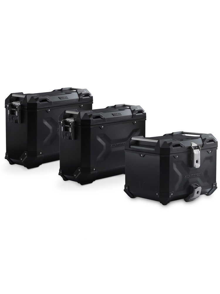 Zestaw: kufry boczne + kufer centralny + stelaże 45/45/37 TRAX ADV do TRIUMPH Tiger 1200 XCa / XCx/ XR / XRt / XRx (17-) czarne