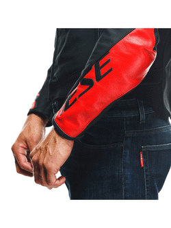 Kurtka motocyklowa skórzana Dainese Sportiva czarno-czerwono-biała