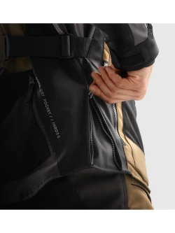 Kurtka motocyklowa tekstylna Rebelhorn Hardy 3.0 brązowo-szaro-czerwona