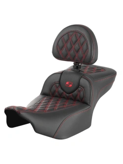 Kanapa motocyklowa dla kierowcy i pasażera z oparciem Saddlemen Roadsofa LS Extended Reach Harley Davidson Road Glide/ Street Glide (wybrane modele) (23-) czarno-czerwona