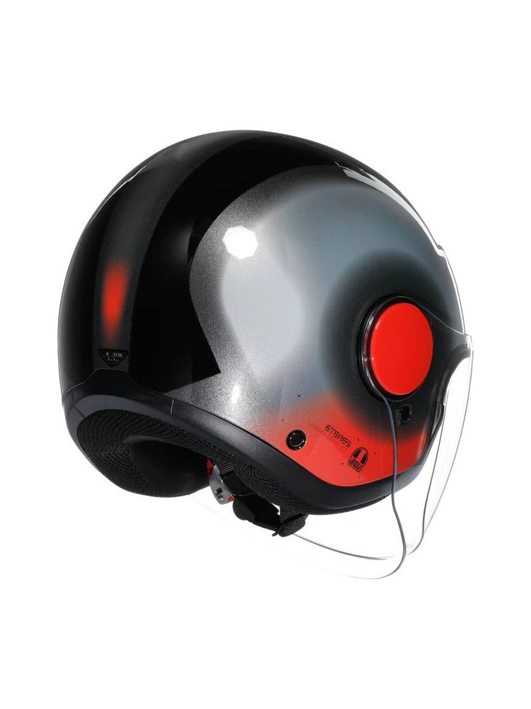 Kask otwarty AGV Eteres Levanto czarno-srebrno-czerwony