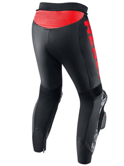 Spodnie motocyklowe skórzane Rebelhorn Rebel czarno-fluo czerwone