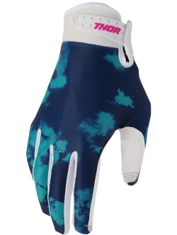 Rękawice cross dziecięce Thor Launchmode Bleach biało-niebieskie