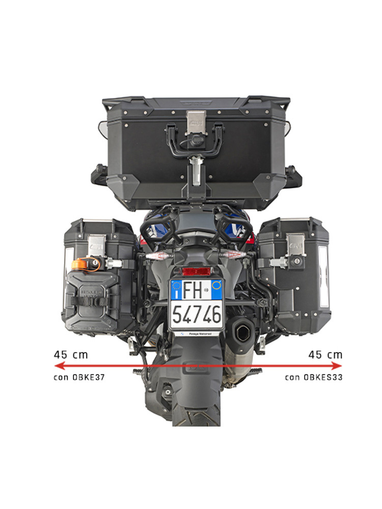 Stelaż asymetrycznych kufrów bocznych Trekker Outback Monokey Cam-Side GIVI PL One-Fit BMW R 1300 GS (23-)