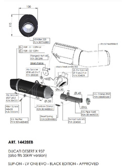 Tłumik motocyklowy LeoVince LV One Evo Ducati Desert X (22-24) czarny [stal nierdzewna]