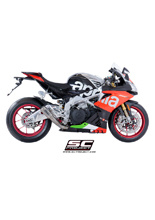 Tłumik CR-T Low Position Titanium z siatką na rurze wylotowej SC-Project do Aprilia RSV4 RF/RR 2018