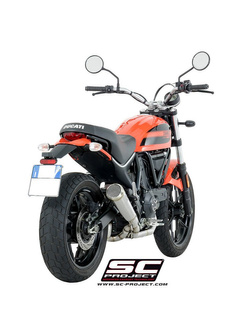 Pełny układ wydechowy SC-Project 2-1, Conic 70's Titanium (Slip-on) - Ducati Scrambler 400 [16-19]