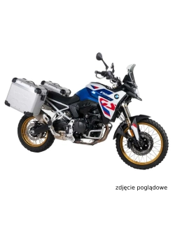 Zestaw: kufry boczne srebrne Zega Evo X + stelaże czarne Touratech BMW F 900 GS (24-) [poj.: 45+45l]