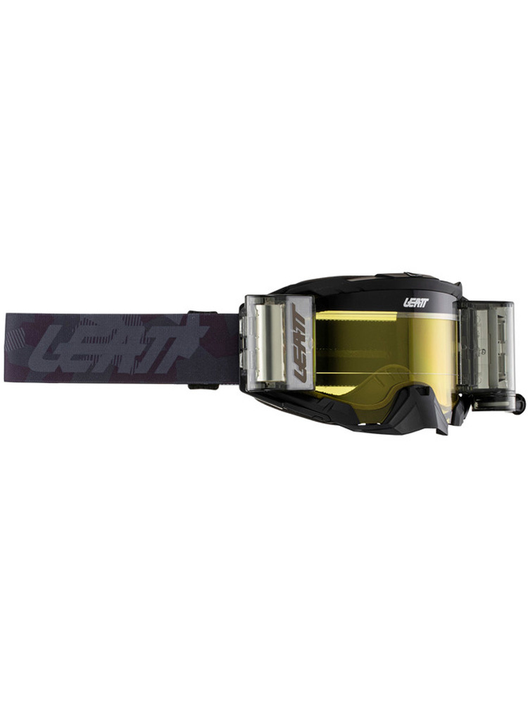 Gogle motocyklowe Leatt Velocity 5.5 Roll-Off Stealth z przyciemnianą żółtą szybką