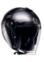 Kask otwarty AGV Irides Zagabria srebrno-czerwony matowy