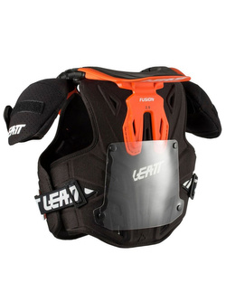 Buzer z osłoną szyi dziecięcy Leatt Fusion 2.0 czarno-pomarańczowy