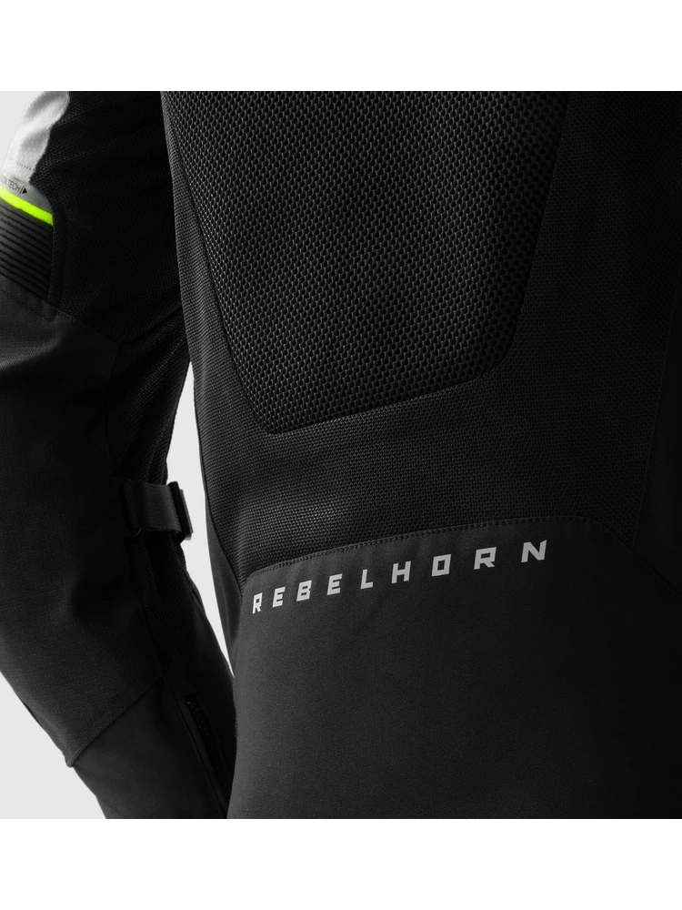 Kurtka motocyklowa tekstylna Rebelhorn Hiflow V czarno-szaro-żółta