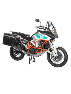 Zestaw: kufry boczne srebrne "And-Black" Zega Pro + stelaże czarne Touratech KTM Super Adventure 1290 S/R (21-24) [poj.: 31+38l]