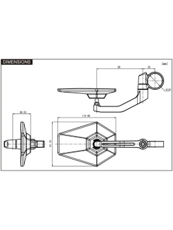 Lusterko motocyklowe Daytona D-Mirror-4 Hexagon do montażu na końcu manetki czarne [adapter]