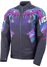 Kurtka motocyklowa tekstylna Icon Merc3 Synthwave Lazer Cobra™ czarna