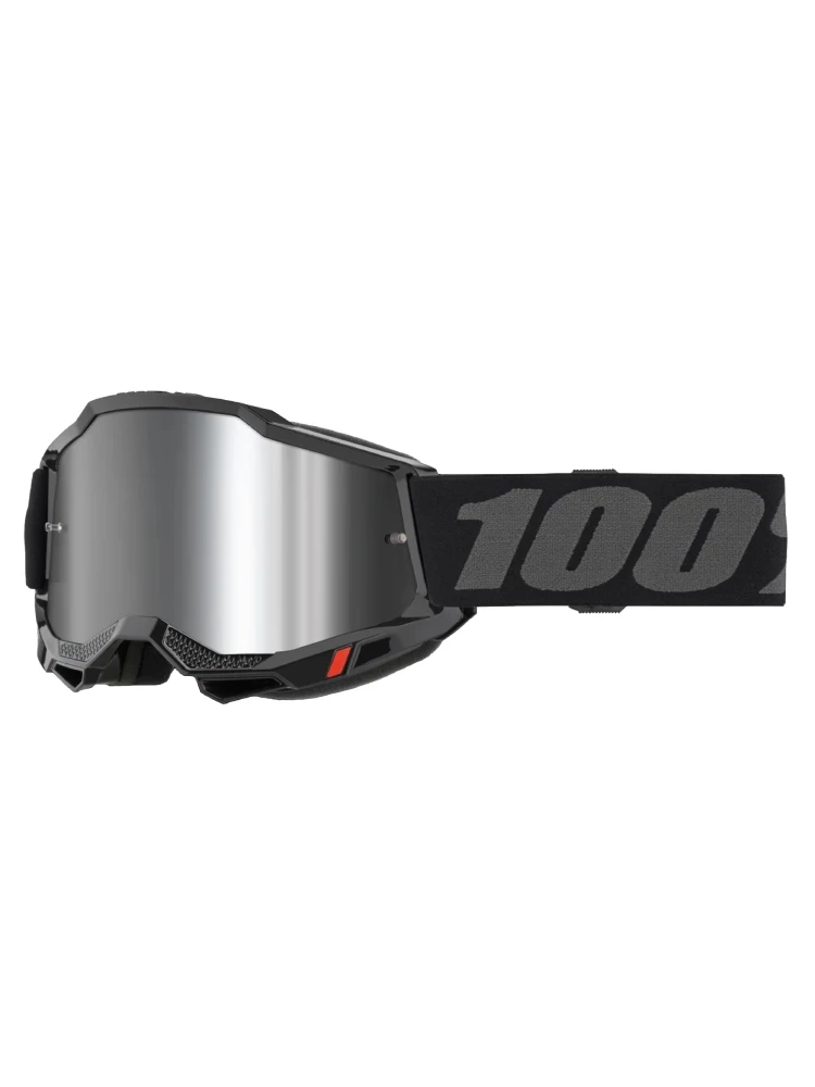 Gogle motocyklowe dziecięce 100% Accuri 2 Geospace z szybą lustrzaną czarne
