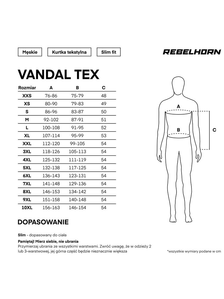 Kurtka motocyklowa tekstylna Rebelhorn Vandal Tex czarna