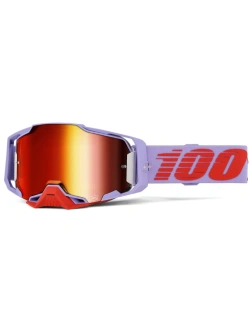 Gogle motocyklowe 100% Armega z szybką lustrzaną biało-żółte