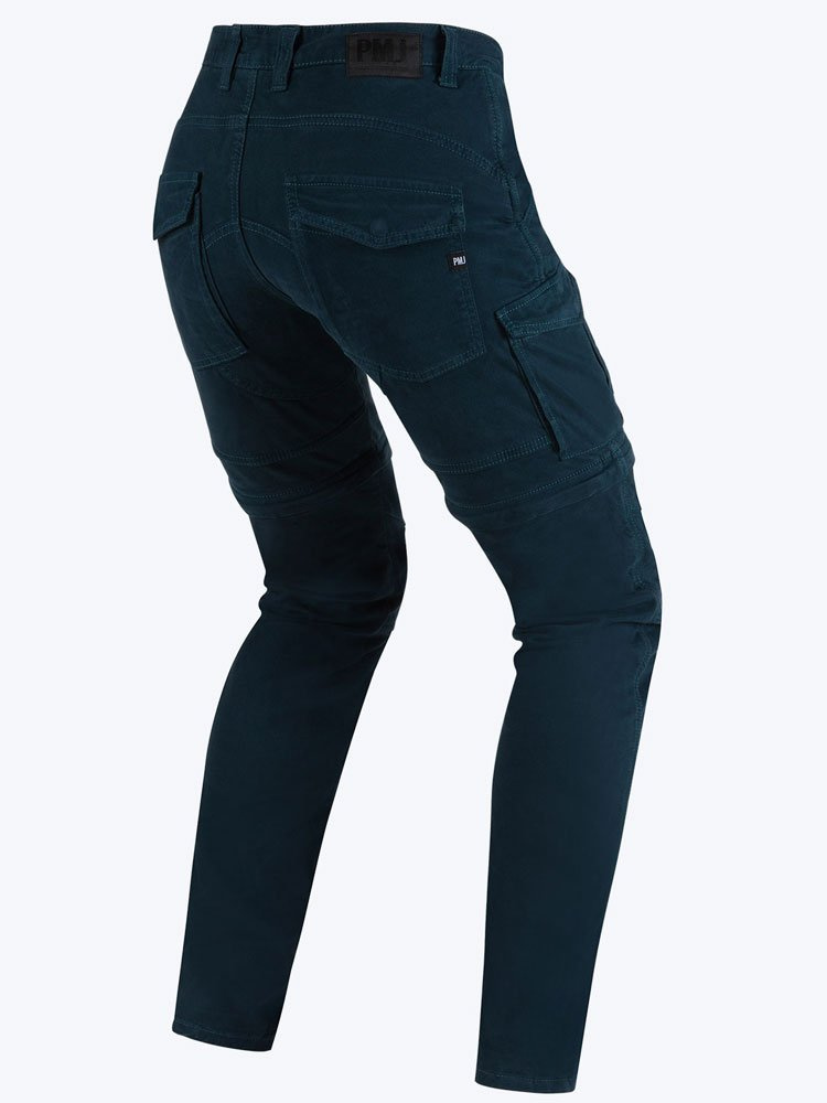 Jeansy motocyklowe PMJ Santiago Zip niebieskie