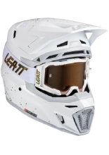 Kask enduro Leatt Moto 8.5 V25 biały z goglami biało-złotymi