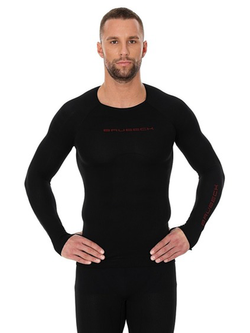 Koszulka unisex Brubeck Motorcycle 3D Motorbike Pro z długim rękawem czarna