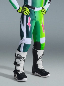 Spodnie cross dziecięce Alpinestars MX Fluid Portl zielono-biało-czarne