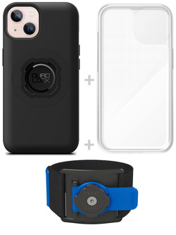 Zestaw do biegania: etui MAG na telefon iPhone 13 (magnetyczne) + wodoodporny pokrowiec MAG + opaska sportowa Quad Lock