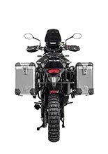 Zestaw: kufry boczne aluminiowe srebrne Zega Pro + stelaże czarne Touratech Triumph Tiger 900 Rally / Pro / GT / GT Pro (20-) (31+38L)