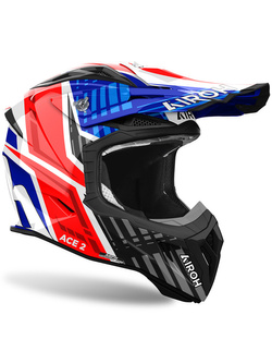 Kask enduro Airoh Aviator Ace 2 Ground niebiesko-czerwony