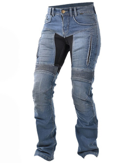 Jeansy motocyklowe damskie Trilobite Parado niebieskie