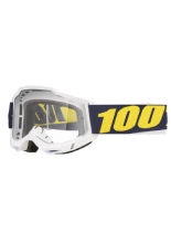Gogle motocyklowe 100% Accuri 2 z przezroczystą szybką, biało-żółte