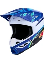 Kask enduro Alpinestars SM3 Falcon biało-niebiesko-czarny połysk