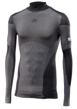 Koszulka termoaktywna z półgolfem SIXS Breezy Touch V2 czarno-szara unisex