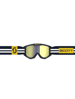 Gogle motocyklowe Scott 89X Era niebiesko-białe z żółtą, lustrzaną szybą 