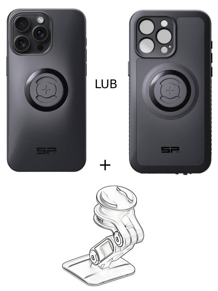 Zestaw do samochodu: etui na telefon iPhone 15 Pro Max + mocowanie SP Connect
