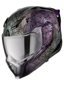 Kask integralny Icon Ultraflite MIPS Opal Mandala czarno-fioletowo-srebrny