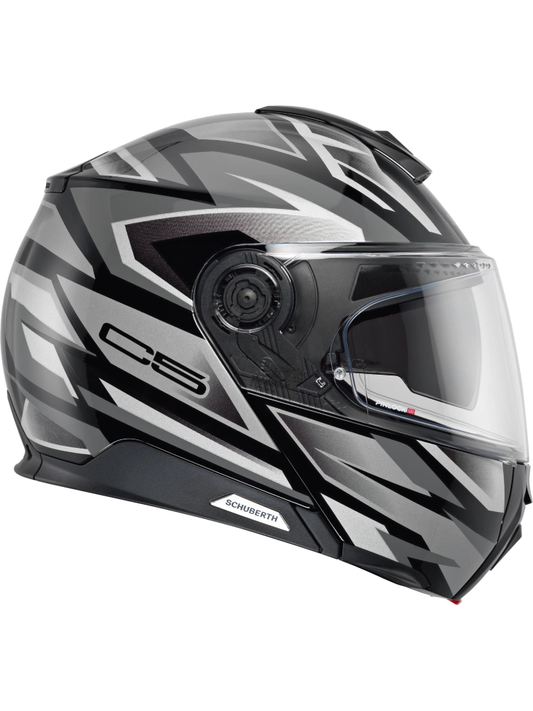 Zestaw: Kask szczękowy Schuberth C5 Zenith czarno-szary połysk + dedykowany interkom motocyklowy