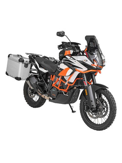 Zestaw: kufry boczne z anodowanego aluminium srebrne "And-S" Zega Evo + stelaże srebrne Touratech KTM 1050 Adventure/1090 Adventure/1290 Super Adventure (-20)/1190 Adventure/R (38+45L)