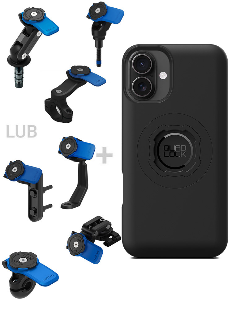 Zestaw na motocykl: etui na telefon iPhone 16 Plus + mocowanie Quad Lock