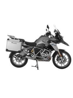 Zestaw: kufry boczne z anodowanego aluminium srebrne "And-S" Zega Pro + stelaże czarne Touratech BMW R1250GS/ R1250GS Adventure/ R1200GS (13-21)/ R1200GS Adventure (14-21) (38+45L)