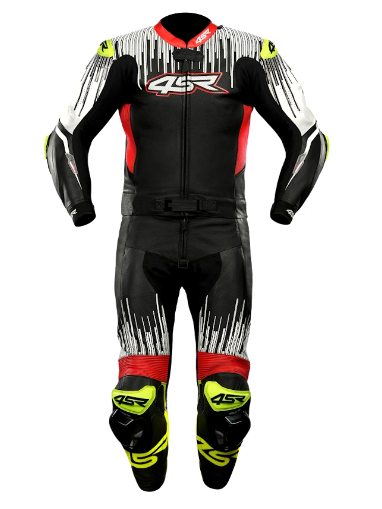 Kombinezon motocyklowy dwuczęściowy 4SR RR Stripes AR czarno-biało-czerwony