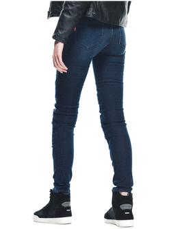Jeansy motocyklowe damskie Dainese Denim Brushed Skinny Tex niebieskie