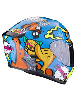Kask integralny dziecięcy Scorpion EXO-JNR Air Fun niebiesko-pomarańczowy