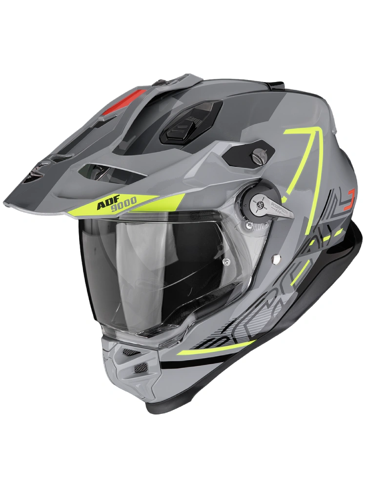 Kask adventure Scorpion ADF-9000 Air Summit srebrno-żółty