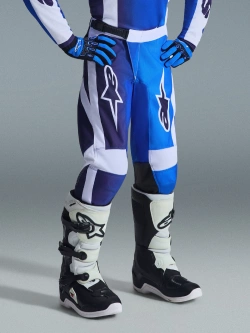 Spodnie cross dziecięce Alpinestars MX Fluid Portl niebiesko-biało-czarne