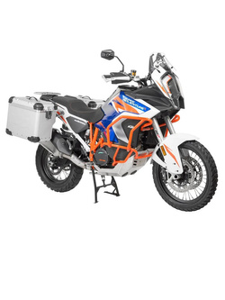 Zestaw: kufry boczne srebrne "And-S" Zega Evo X + stelaże srebne Touratech KTM Super Adventure 1290 S/R (21-24) [poj.: 45+45l]