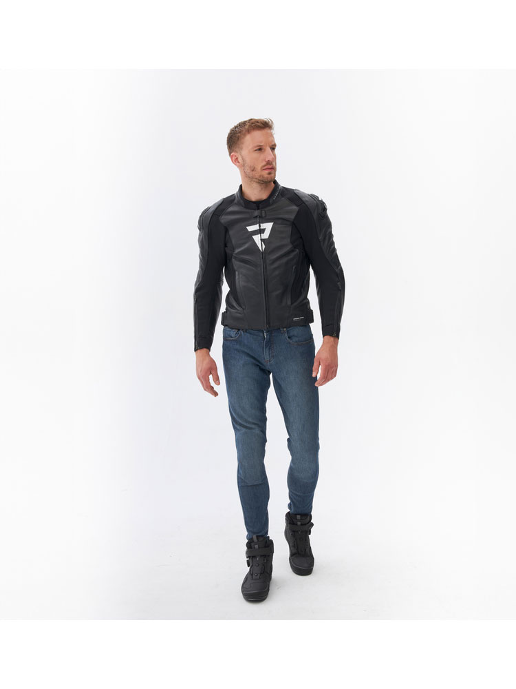 Kurtka motocyklowa skórzana Rebelhorn Veloce czarno-biała